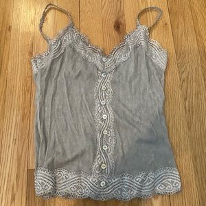 Laced grey tank top